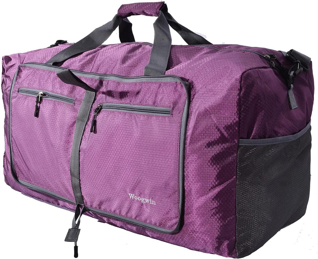 Woogwin Travel Duffel Bag - Large Waterproof Foldable Overnight Bag for Gym & Beach Activities