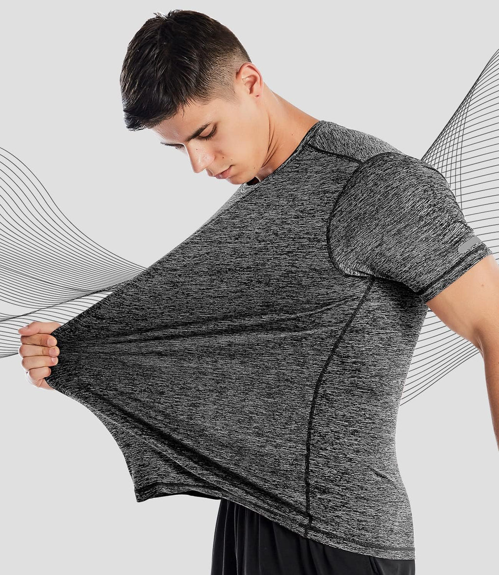 Zengjo Athletic Shirts for Men - Short Sleeve Quick-Dry Workout Tee | Moisture-Wicking Gym Top