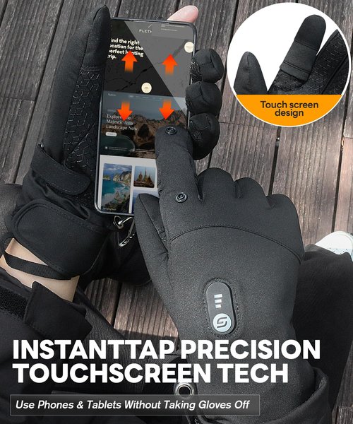 JS LifeStyle Heated Gloves for Men Women Hunting Work Rechargeable 3000mAh Battery with Light-off Fingerless Design Winter