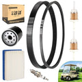 10L0L Golf Cart DS Tune Up Kit W/Clutch Drive & Generator Belt for Club Car DS Gas 1992-2004 Golf Cart with FE290, FE350 Kawasaki, Air & Oil Fuel Filters Spark Plug, Replaces OEM 1025582, 101916701