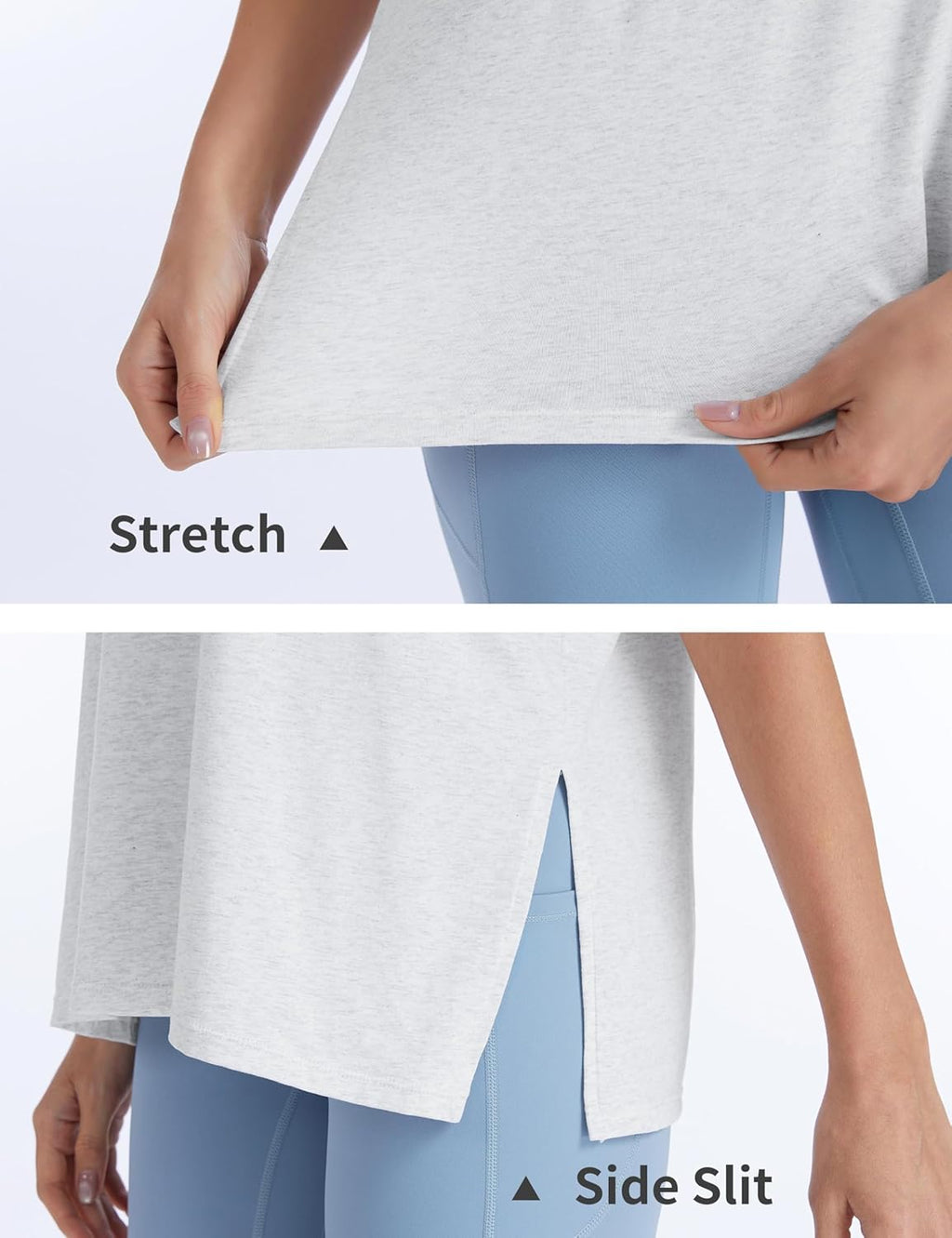 The Gym People Women's Workout T-Shirts - Loose Fit Short Sleeve Cotton Tees with Side Slit | Casual Summer Style