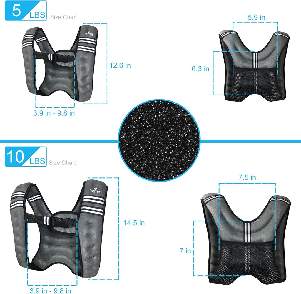 Skiennix Weighted Vest - Adjustable Body Weight Vest for Men, Women & Kids | 5/10/16 Lbs for Running & Gym Fitness