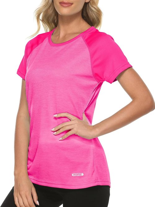 MoFiz Women's UPF 50+ Sun Protection Athletic T-Shirt - Quick Dry Running Tee Top