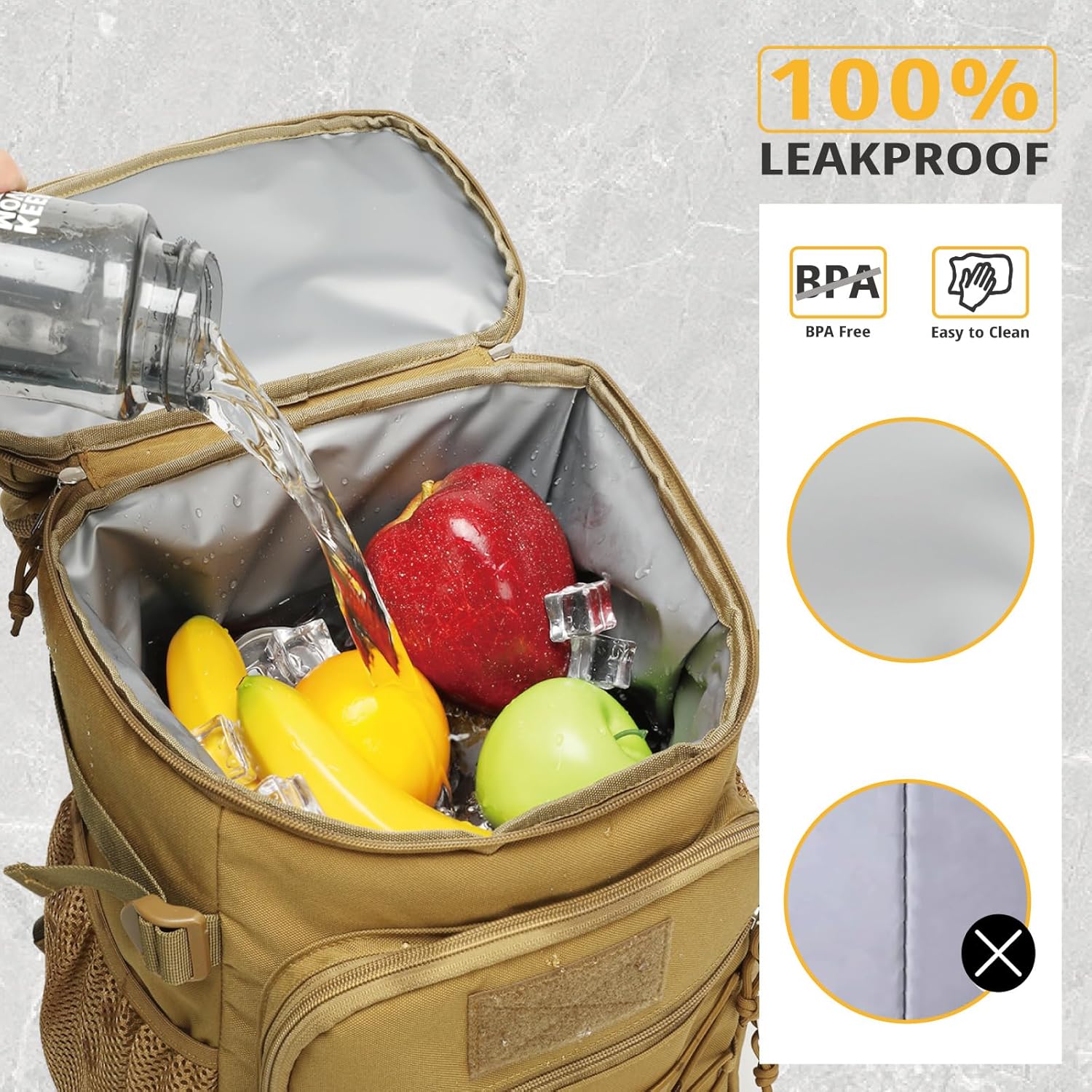 Skiennix Tactical Backpack Cooler - 25L Insulated Leak-Proof Design | Waterproof Ice Chest for Camping & Hiking