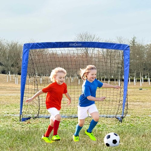 KIDS LAND Football Goal - 4' X 3' Portable Toddler Net with Carry Bag | Ideal for Backyard Training