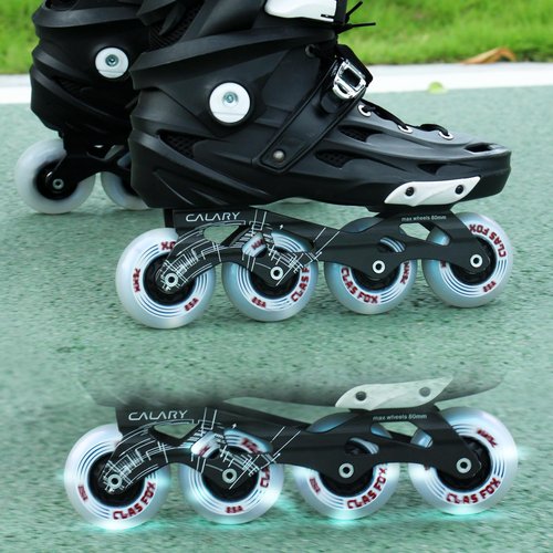 CLAS FOX Inline Skate Wheels With Wheels Bag 72MM/76MM 85A Shining Flash Inline Skate Replacement Wheels With Bearings ABEC-9 (8-Pack) (72MM)