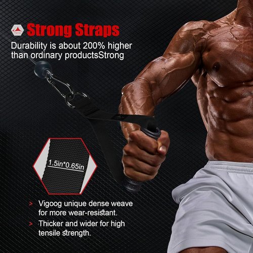 Heavy Duty Gym Workout Handle Attachments - Anti-Slip Rubber Grips for Cable Machines & Pulley Systems