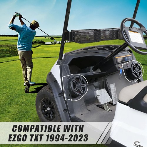 CYOOYC Under Dash Kick Speaker Pod Brackets for E-Z-Go TXT 1994+ Golf Cart Accessories, Front Kick Panels Loudspeaker Mount Support for 6.5" Speakers, High-Density PP Plastic, 2PCS