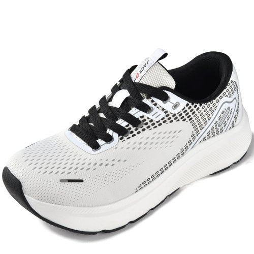 JACKSHIBO Wide Toe Box Shoes Women Arch Support Wide Sneakers for Running Walking Athletic Tennis Orthopedic Plantar Fasciitis Workout with Thick Cushion Zero Drop Sole Width Shoes White