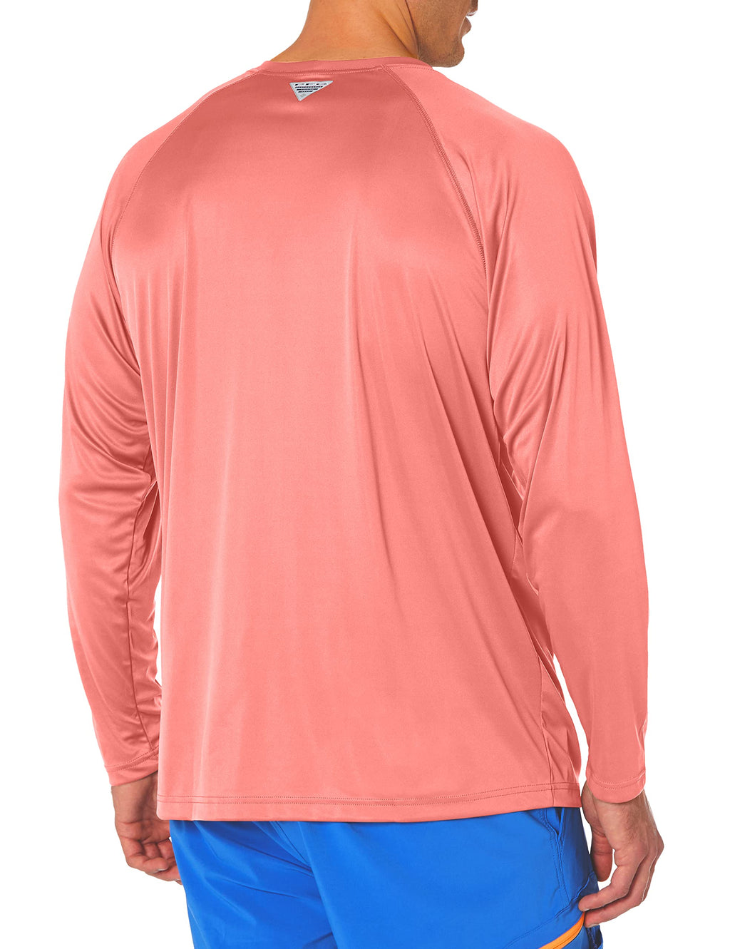 Columbia Men's Terminal Tackle Long Sleeve Fishing Shirt, Sorbet/Black Logo, 1X