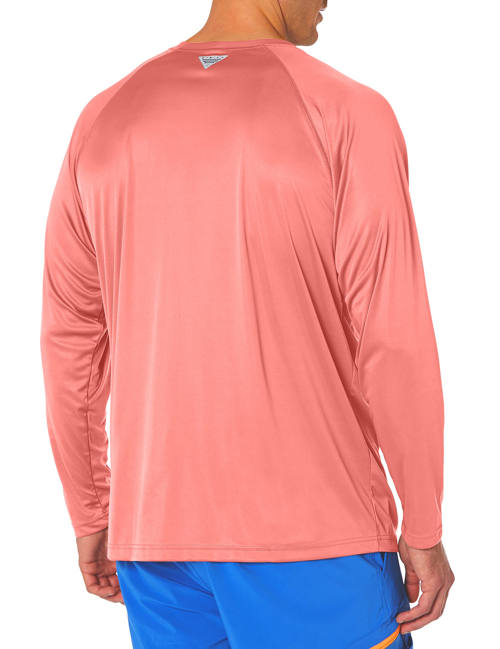 Columbia Men's Terminal Tackle Long Sleeve Fishing Shirt, Sorbet/Black Logo, 1X