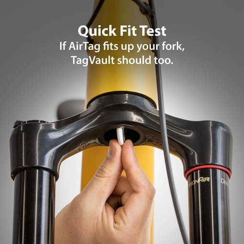 Elevation Lab AirTag (Gen 1 & 2) Mountain Bike - TagVault™ - The Hidden AirTag Fork Mount | for Tapered Head Tubes | Anti-Theft, Ultra-Secure (2 Pack)
