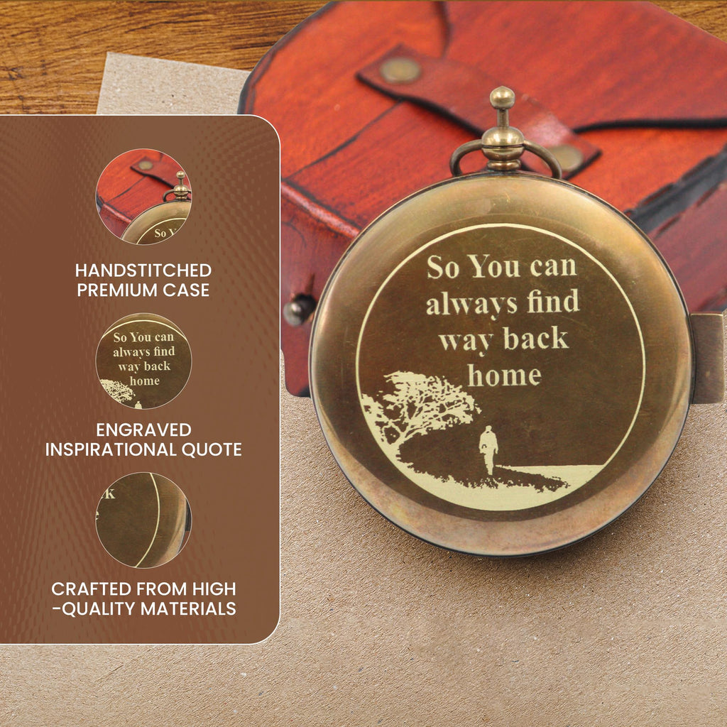 So You Can Sundial Compass Gift Hiking - Camping - Keepsake Engraved Compass Gifts for Men - Son - Boys - Women - Girls
