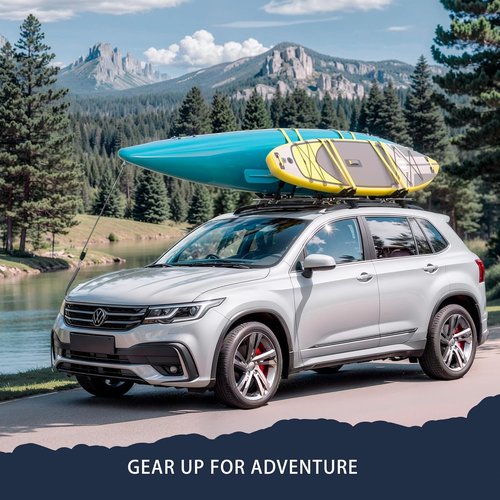ARKSEN Universal Folding Kayak Roof Rack - Heavy Duty Adjustable J-Bar Carrier for Cars & SUVs