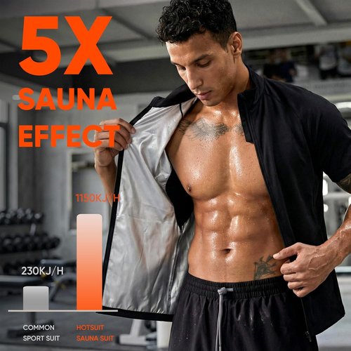 HOTSUIT Sauna Jacket for Men - Heat-Trapping Sweat Vest with Pocket for Boxing & Exercise