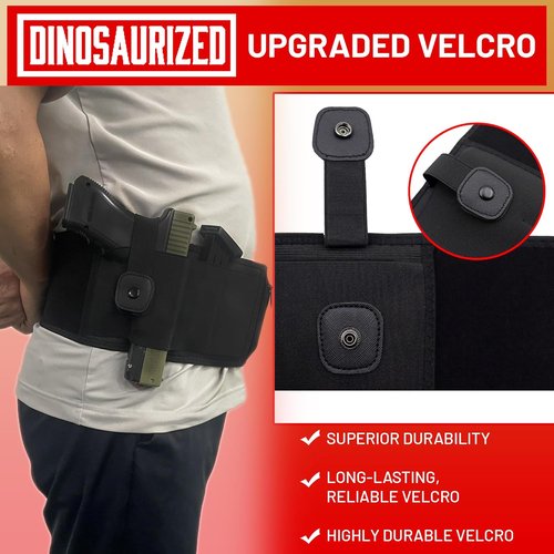 Dinosaurized 3-in-1 Holster - Comfortable Neoprene Waistband for Glock, Smith & Wesson, Taurus | Ideal for Running & Hiking