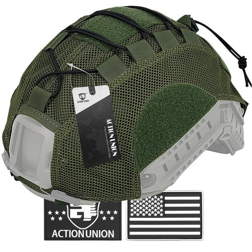 ACTIONUNION Tactical Airsoft Helmet Cover Breathable Mesh Helmet Cover for PJ/BJ/MH Helmet (OD)