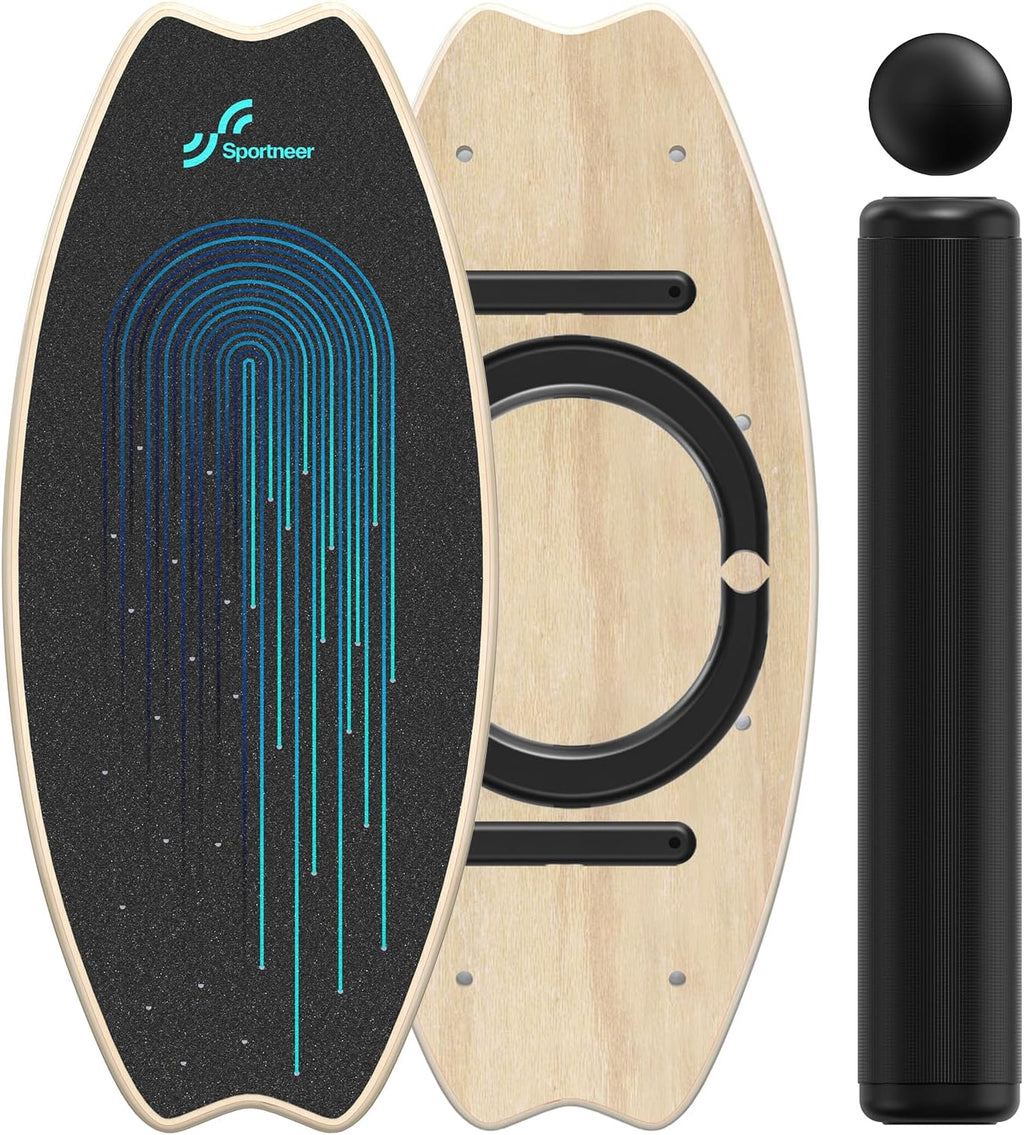 Sportneer Balance Board - 7-Mode Wobble Trainer with Adjustable Stoppers | Improve Balance & Stability