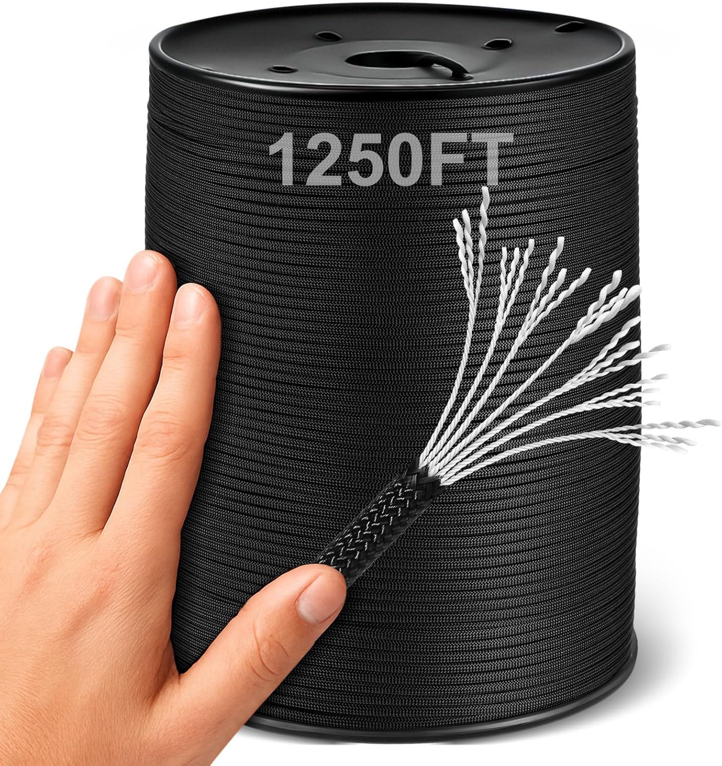 Satinior Paracord Rope 1250ft - 7 Strand Core Tactical Parachute Cord for Survival & Camping Gear - 4mm Nylon String
