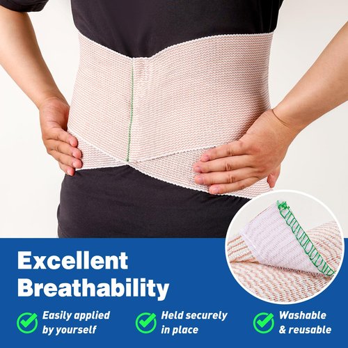 AZEN Premium 12 Pack Elastic Bandage Wrap 6 Inch, Compression Wrap Bandage for Legs, Ankle, Knee, Tummy, Body, Latex-Free, Lymphedema Wraps for Legs