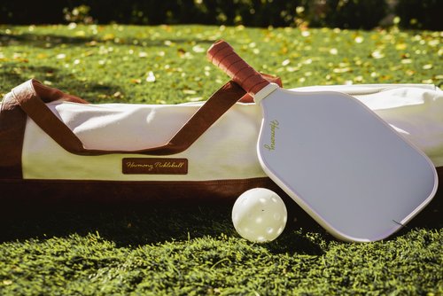 Harmony Pickleball Classic Pickleball Paddle | Carbon Fiber Pickleball Paddle | White with Tan Grip