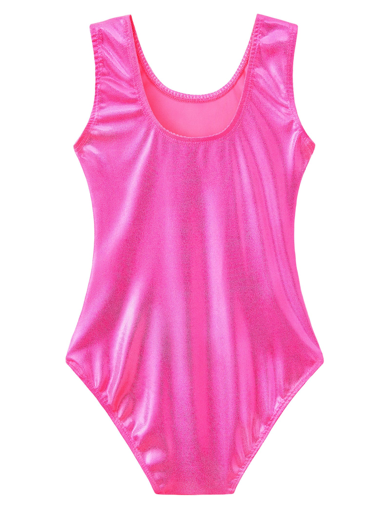 Domusgo Leotards for Girls Gymnastics Size 4t 5t One Piece Sparkle Hotpink Sleeveless Gym Outfits