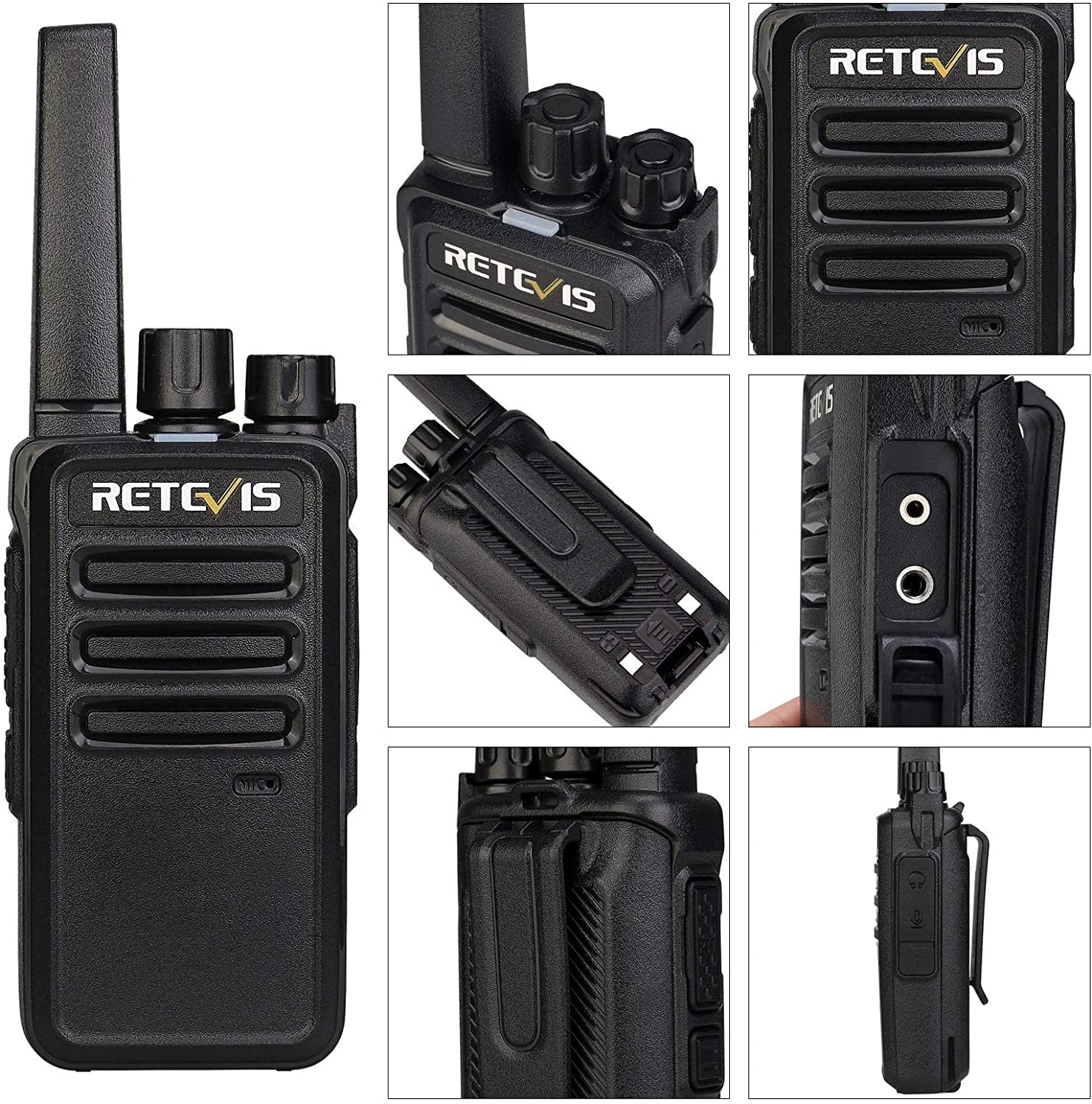 Retevis RT68 Walkie Talkies for Adults, 2 Way Radios Long Range, Hands Free, 1200mAh Battery, Portable Walkie Talkie Rechargeable with USB Charging Base, for Hunting Hiking (4 Pack)