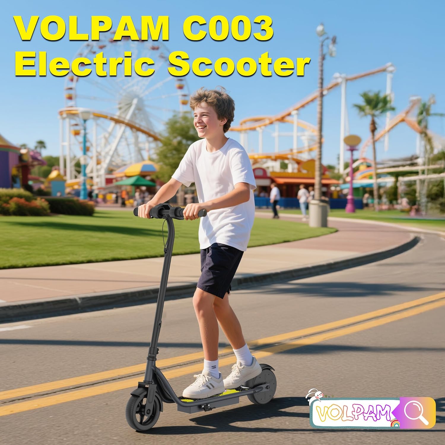 VOLPAM Electric Scooter - Dual Suspension, 19/22 MPH, 500W/800W Motor, Long Range Up to 60 Miles