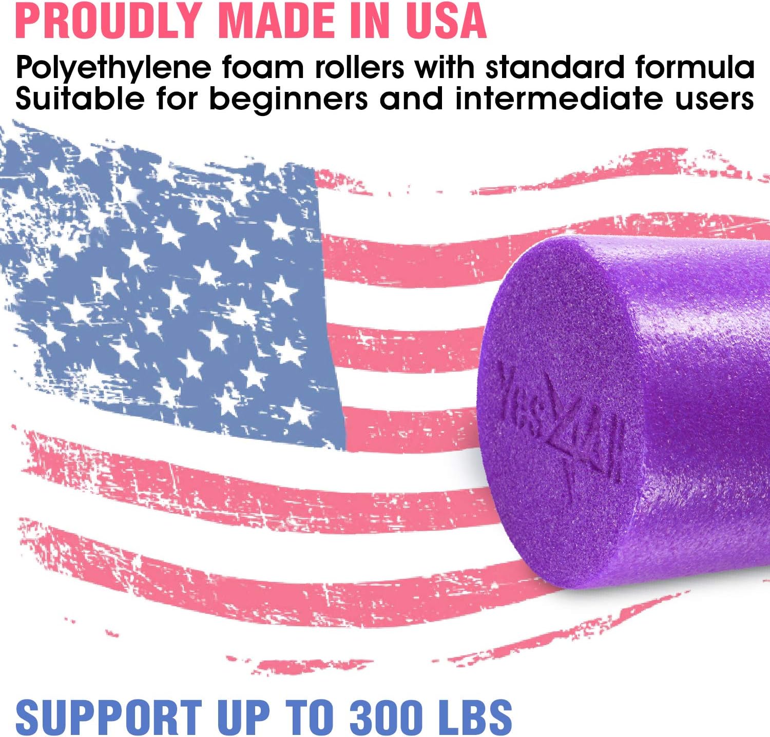 Yes4All Foam Roller - Medium Firm Round PE for Pilates, Yoga & Core Exercises | 12-36 Inches