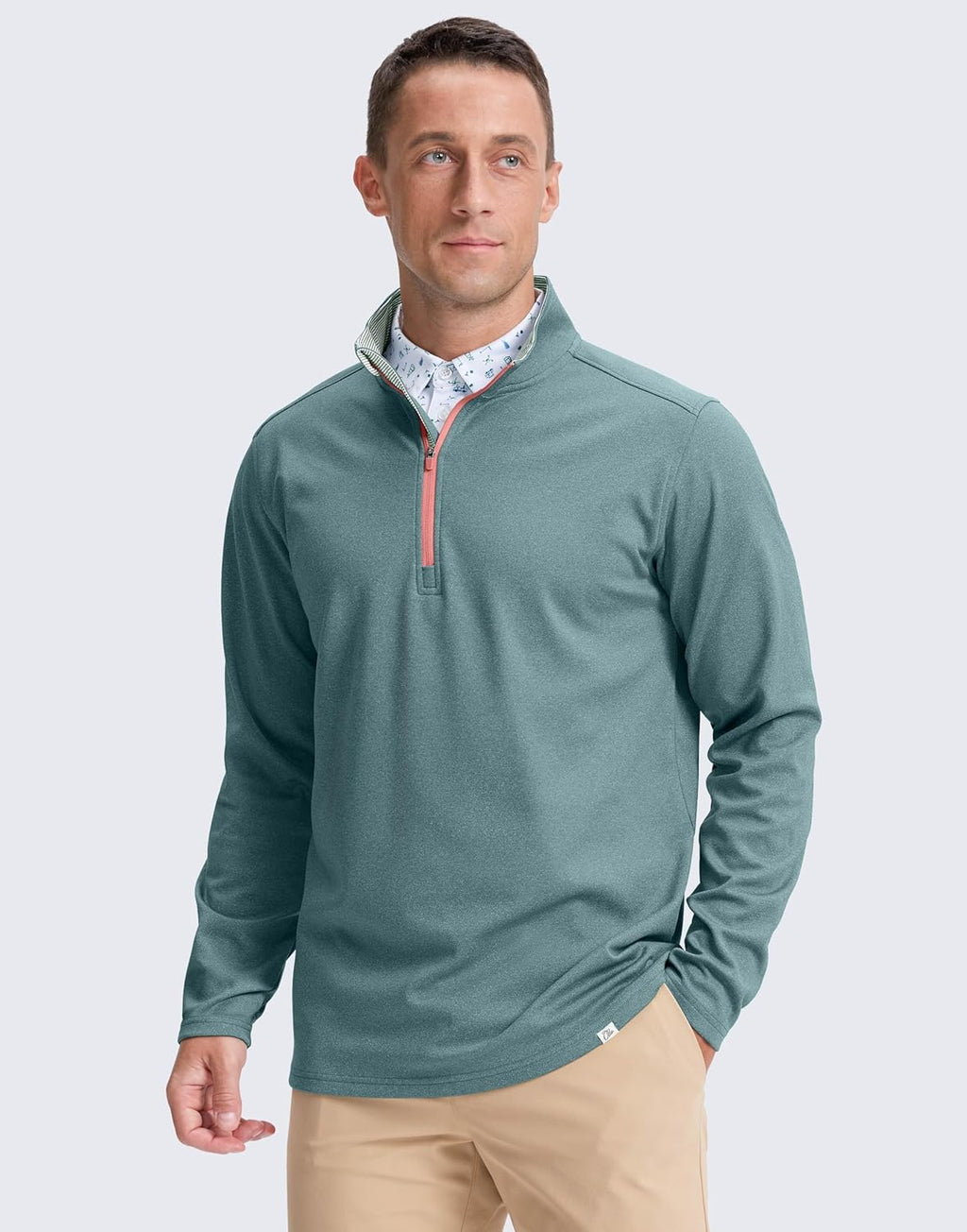 Obla Golf Quarter Zip Pullover - Men's Fleece Mock Neck Sweatshirt for Winter Warmth | Long Sleeve