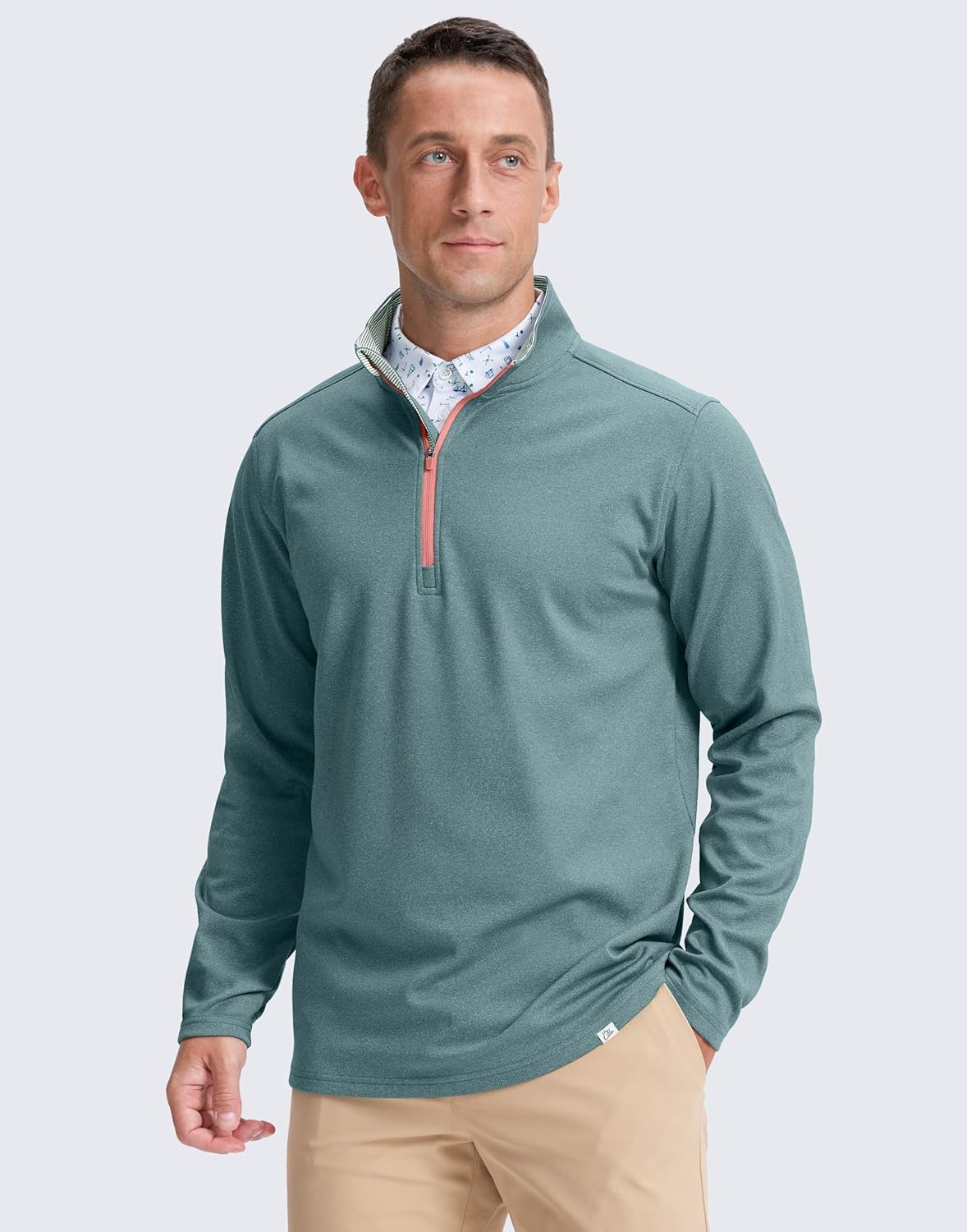Obla Golf Quarter Zip Pullover - Men's Fleece Mock Neck Sweatshirt for Winter Warmth | Long Sleeve