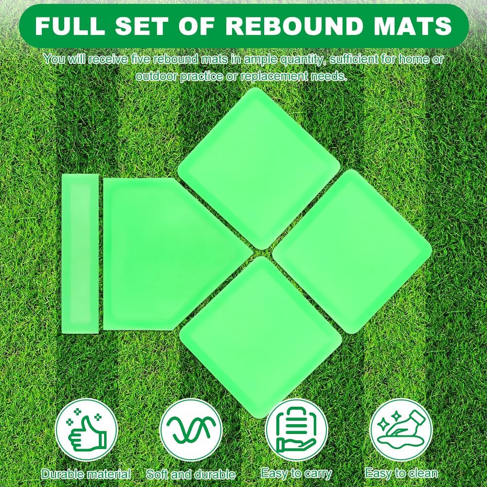 Skiennix Glow-In-The-Dark Baseball Home Plate Set - 5 Pieces with Carrying Bag & 4 Pickleballs