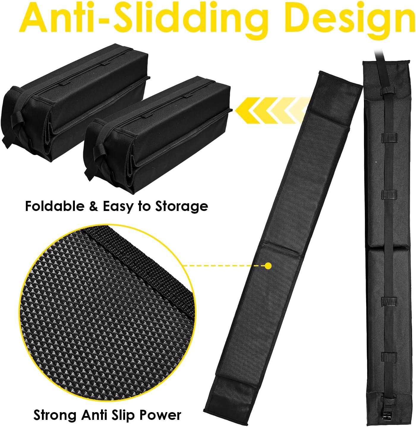 Skiennix Soft Roof Rack Pads - Universal Car Roof Rack System for Kayaks, Surfboards & Canoes