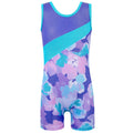 HOZIY Girls Gymnastics Practice Leotards Size 6-7 Years Tumbling Outfits Equipments Kids Leo Purple Floral Spliced Dance Clothes