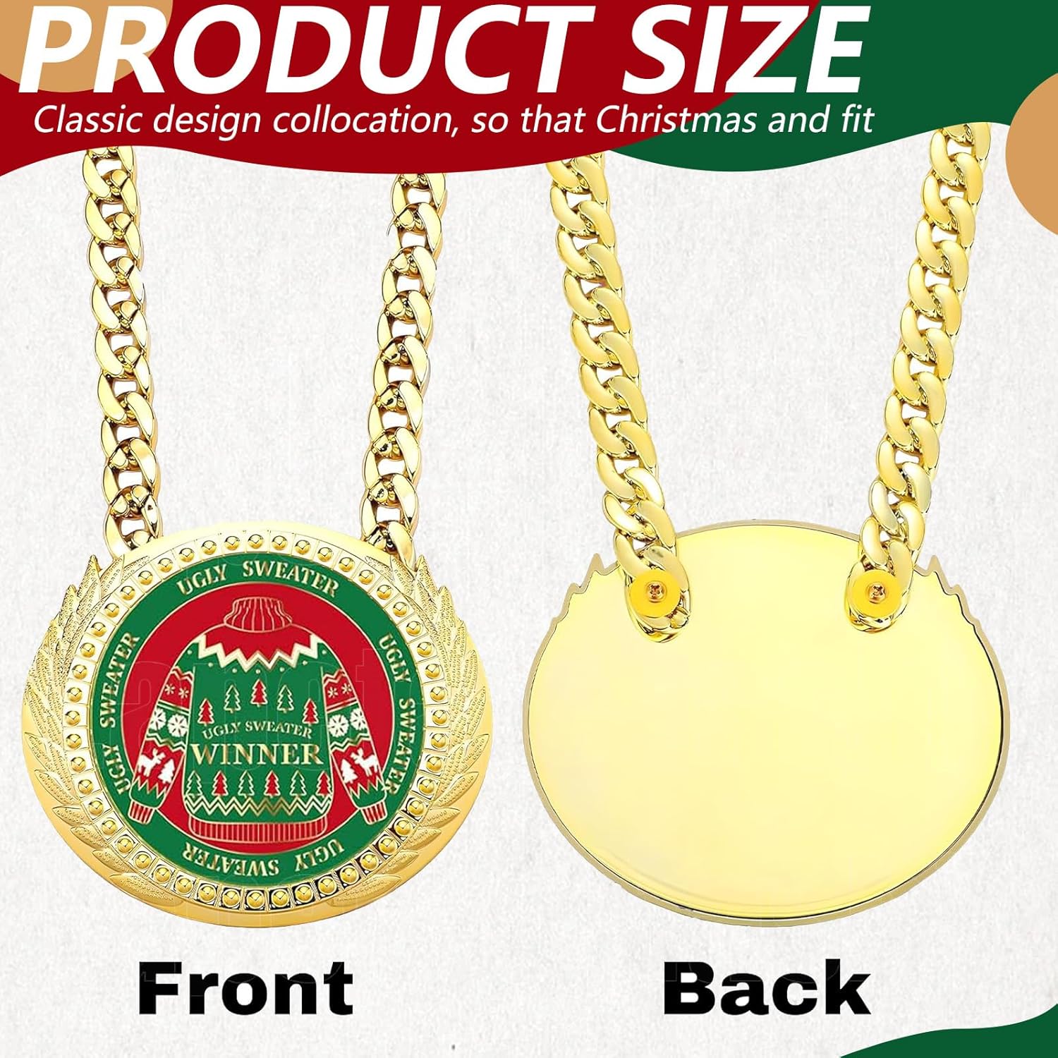 Skiennix Turnover Chain - 6" Gold Awards Medal Goat Trophy Necklace for Sports Achievements | MVP Gift
