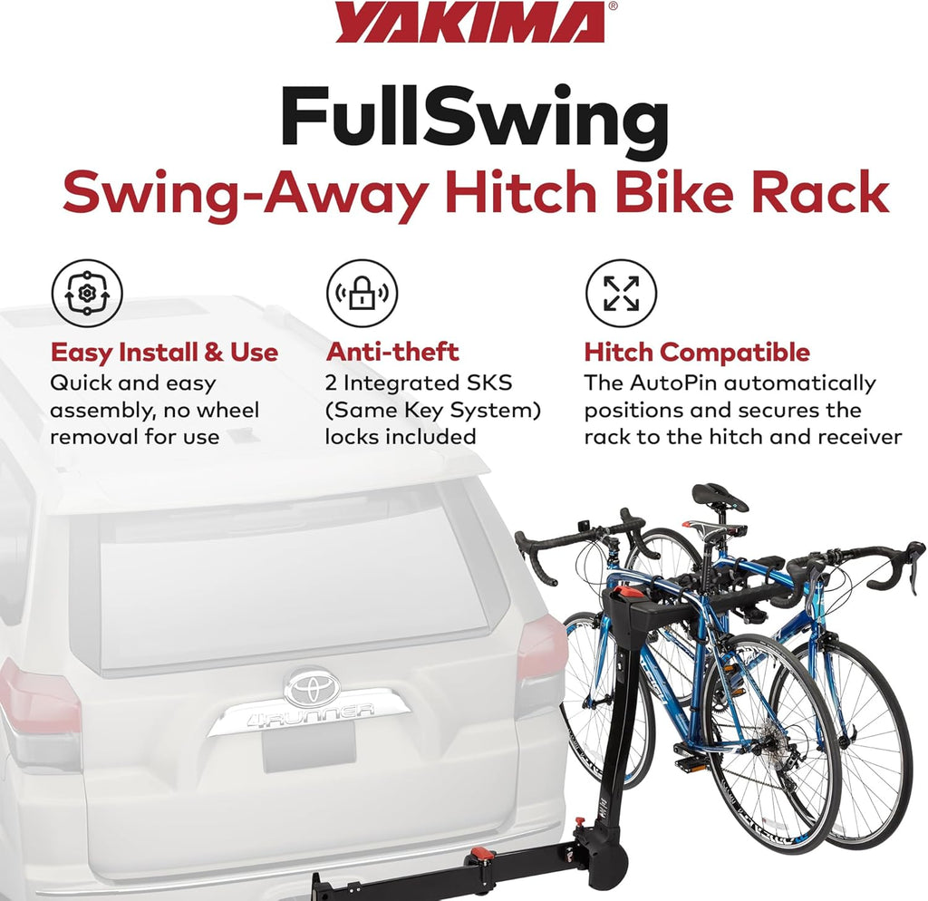 Yakima 4-Bike Hitch Mount Carrier - Heavy-Duty Swing-Away Bike Rack for Cars, Trucks & SUVs