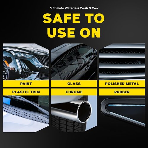 Meguiar's Waterless Wash Kit - Premium Car Detailing Solution for Dirt Removal & Shine | No Water Needed