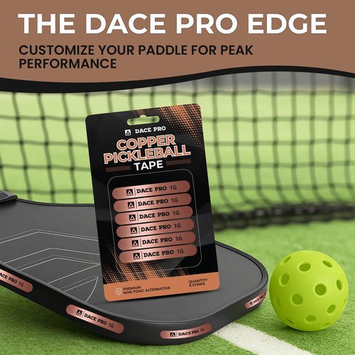 DACE PRO Copper Weighted Pickleball Paddle Tape – 1g Precision Strips for Fine-Tuned Paddle Weighting, Lead-Free Alternative to Lead & Tungsten Tape for Balance, Control, Stability & Sweet Spot