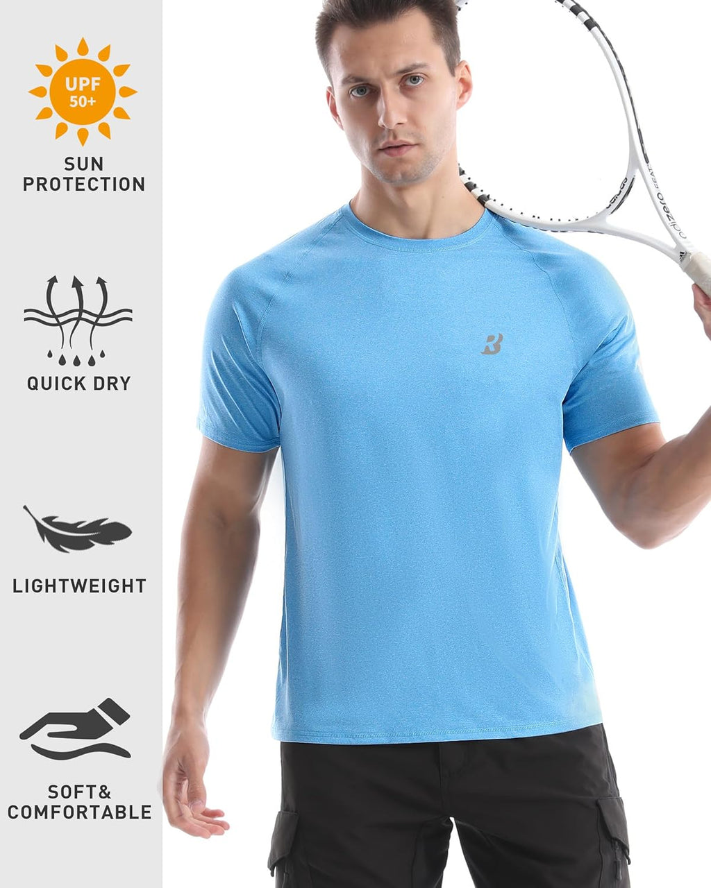 Roadbox Swim Shirts | Short Sleeve UV Protection UPF 50+ Fishing Rash Guard for Men