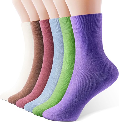 IDEGG Women's Socks - 6 Pairs No Show & 6 Pairs Crew Socks for Ultimate Comfort and Style