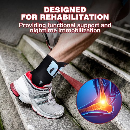 Ankle Brace for Sprained Ankle, Adjustable Knob Support with Removable Metal Splints, KTQUICK Breathable Ankle Stabilizer for Unsex, Pain Relief for Swelling,Injury Recovery,Sports,M(Shoes 8.5‘’-12‘’)