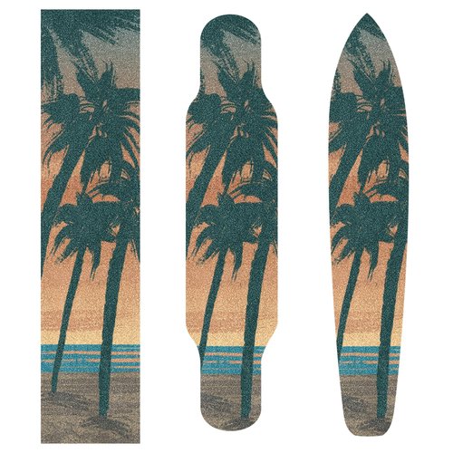 HUSSRITY Beautiful Sunset Beach Longboard Grip Tape 44" x 10" Bubble Free Skateboard Grip Tape Sheet Scooter Grip Tape Easy Apply Grip Tape for Skateboards