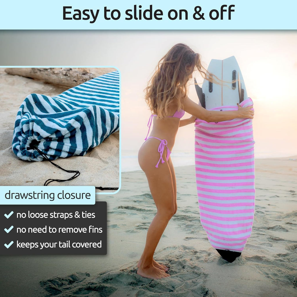Surf Squared Surfboard Sock Cover - Lightweight Protective Bag for Shortboard & Longboard | Surfing Accessories