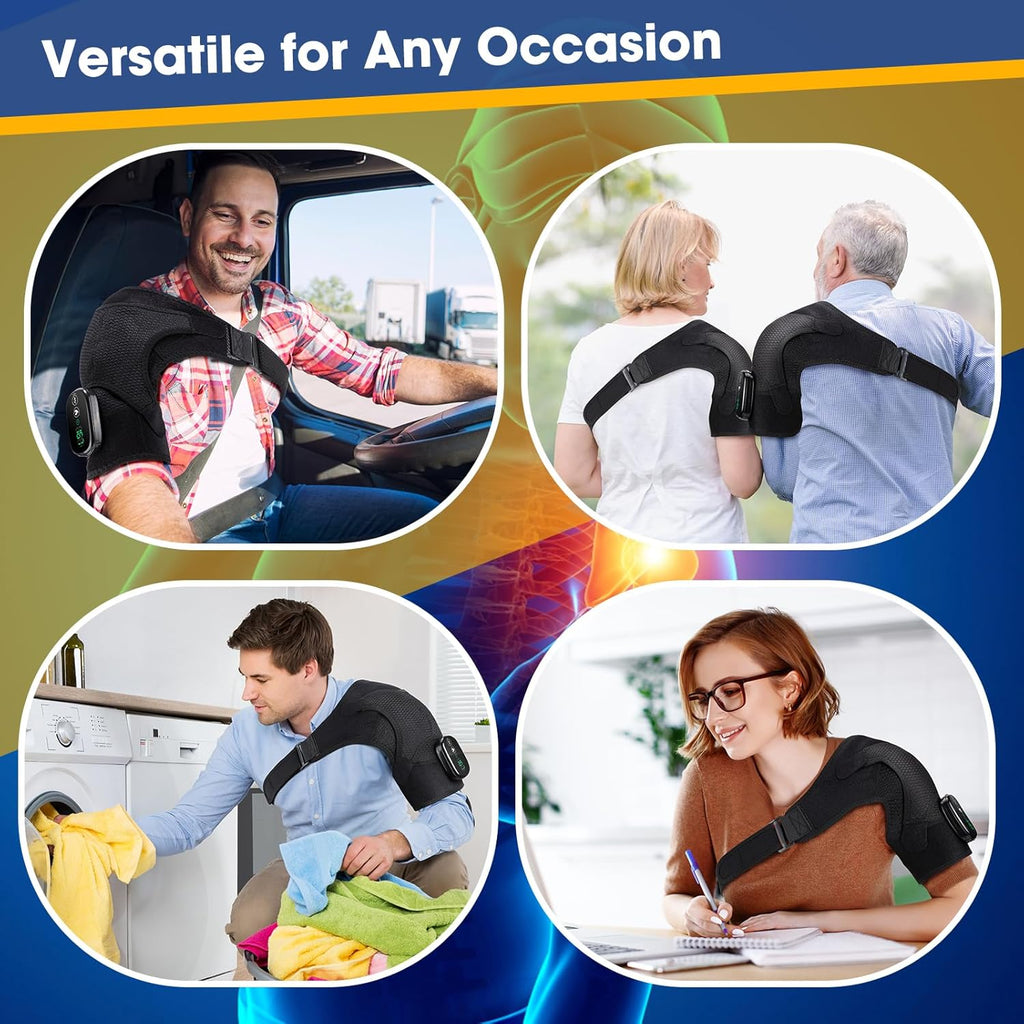 Skiennix Cordless Shoulder Heating Pad - Deep Tissue Massage & Pain Relief | FSA & HSA Eligible