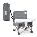 Bright Starts Pop 'N Sit Portable Booster - Versatile Floor Seat with Feeding Tray, Grey | 6 Mos - 3 Yrs