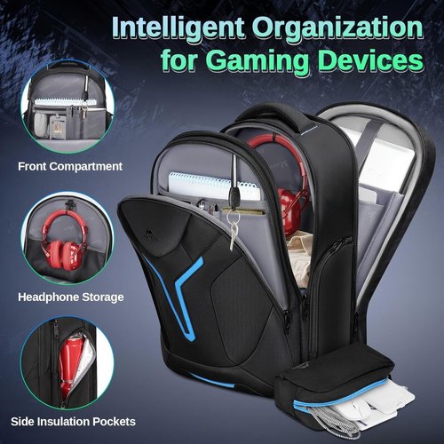 MATEIN 18-Inch Gaming Backpack - Waterproof Travel Bag with Anti-Theft Design & Tech Organizer