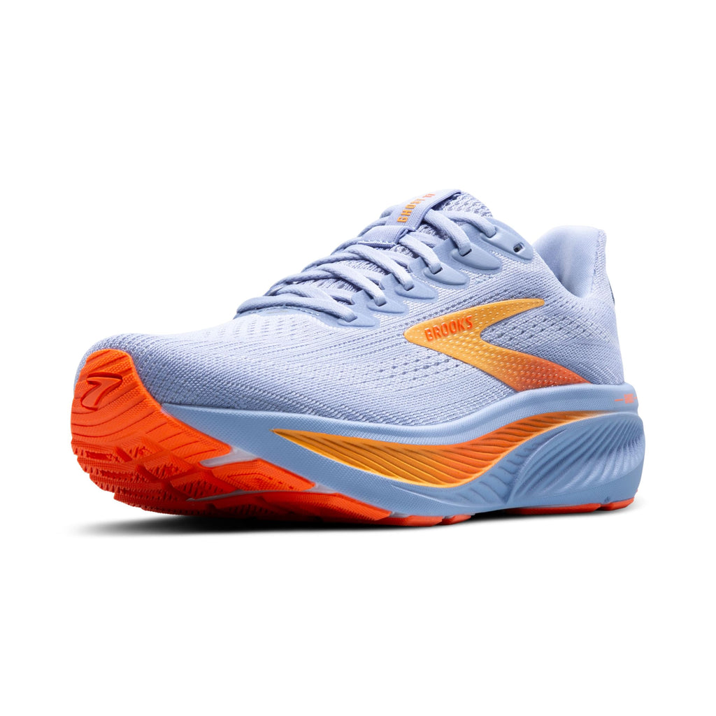 Brooks Women’s Ghost 17 Neutral Running Shoe - Blue Heron/White/Orange - 6 Medium
