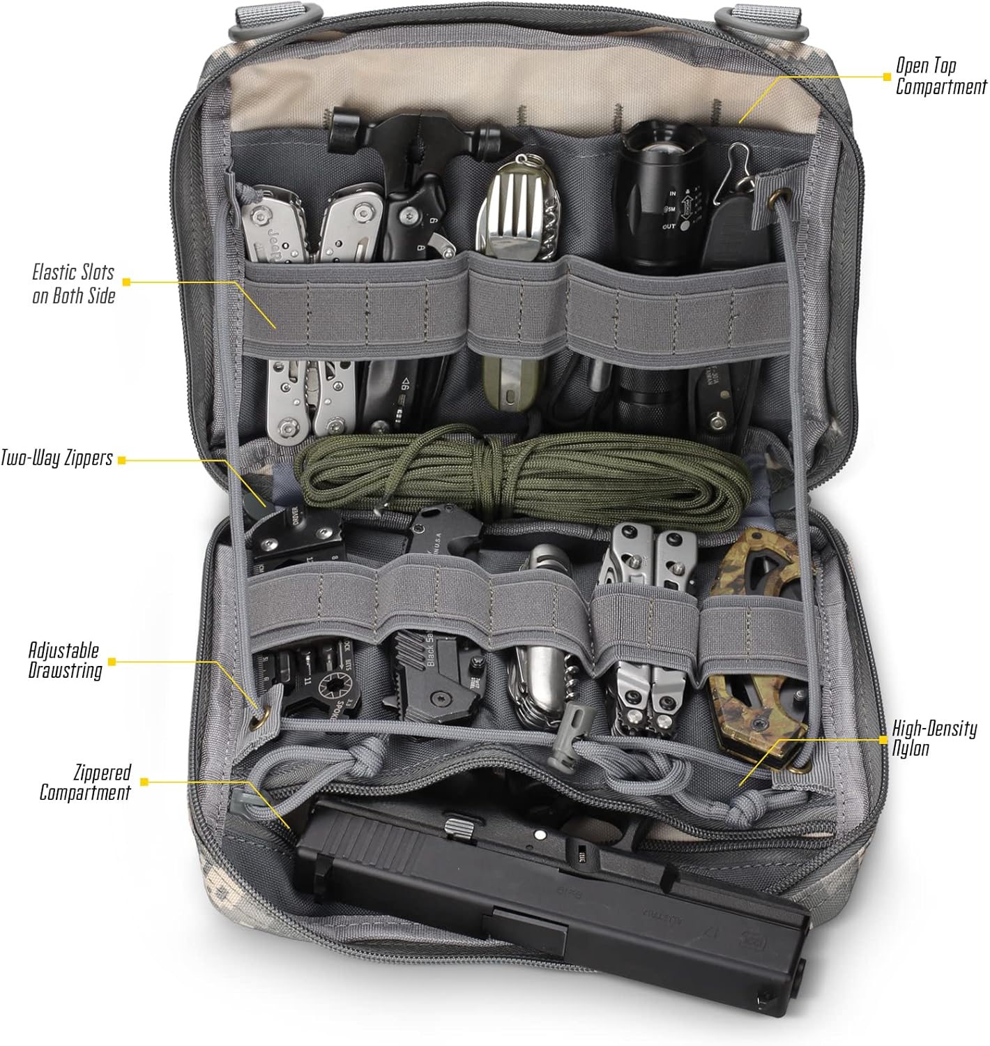 WYNEX Tactical Admin Molle Pouch - Durable 1000D Nylon Medical EDC Utility Bag for Hiking & EMT Use