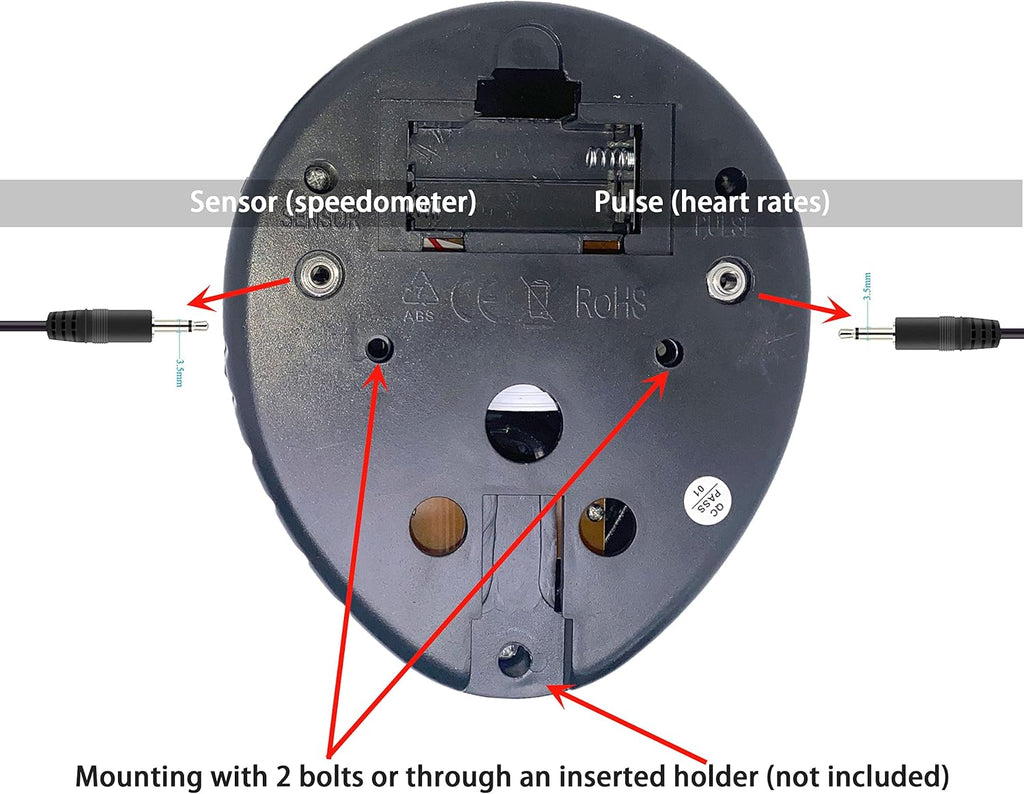 Speedometer & Heart Rate Monitor by [Brand Name] - Compatible Replacement for Stationary Exercise Bikes | 3.5mm Jack