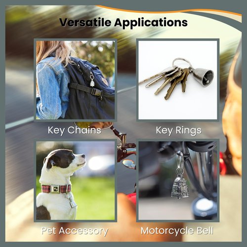 Guardian Bell In Memory of Fallen Hero Good Luck Bell w/Keyring & Black Velvet Gift Bag | Motorcycle Bell | Lead-Free Pewter | Good Luck Gift to Friends & Family | Bike Bell | Made in USA